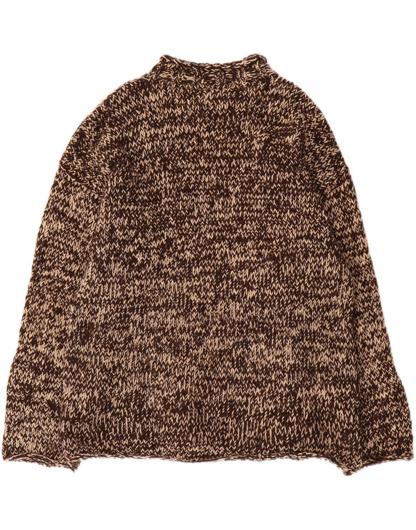 Pachamama Mens Handmade Turtle Neck Jumper Sweater Large Brown Flecked Wool