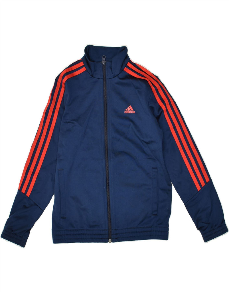 ADIDAS Boys Tracksuit Top Jacket 9-10 Years Navy Blue Polyester | Vintage Adidas | Thrift | Second-Hand Adidas | Used Clothing | Messina Hembry 