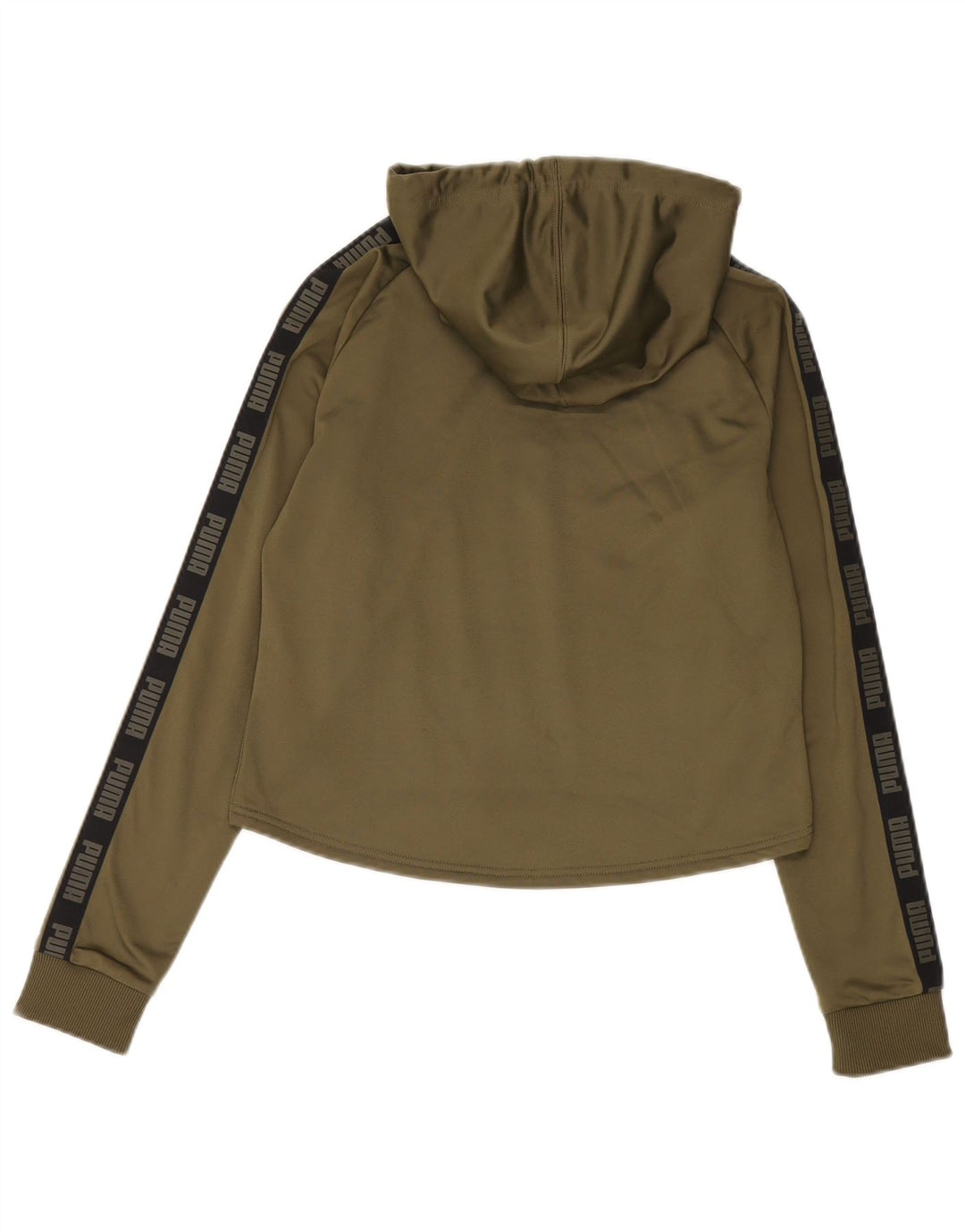 Puma Womens Graphic Hoodie Jumper UK 14 Medium Khaki Polyester