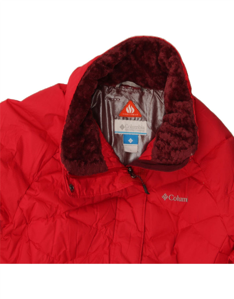 COLUMBIA Womens Omni-Heat Padded Jacket UK 16 Large Red Nylon Vintage Columbia and Second-Hand Columbia from Messina Hembry 