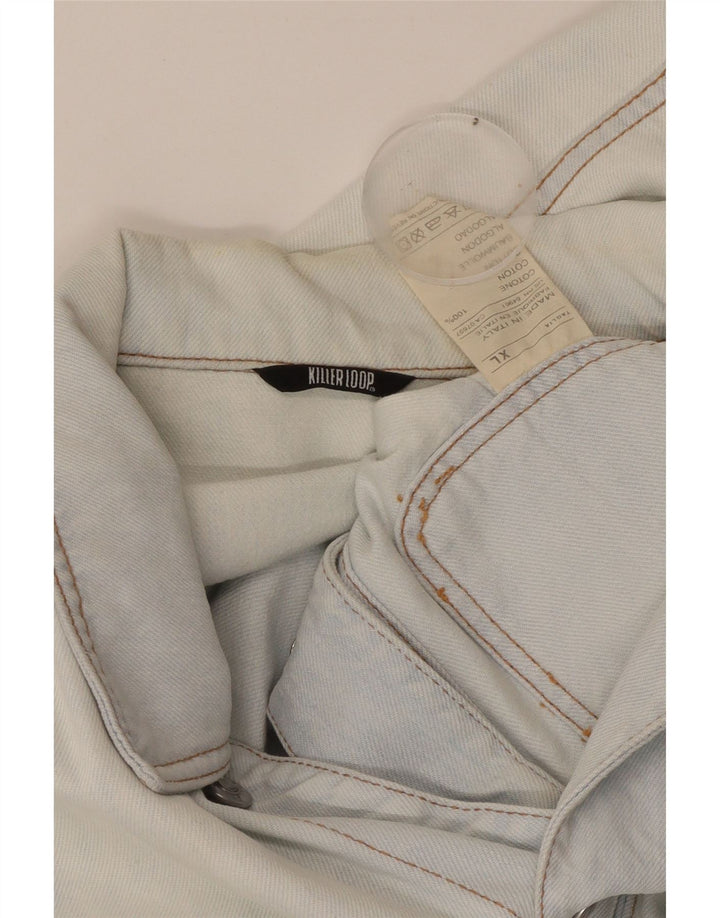 KILLER LOOP Mens Denim Jacket UK 42 XL Blue Cotton