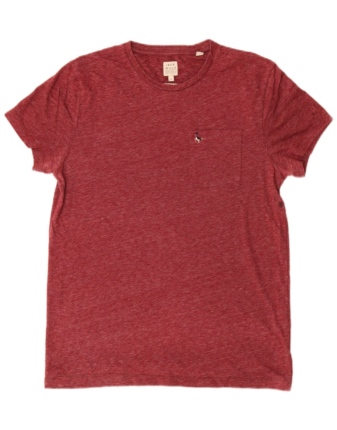 Jack Wills Mens T-Shirt Top Medium Burgundy Flecked Cotton