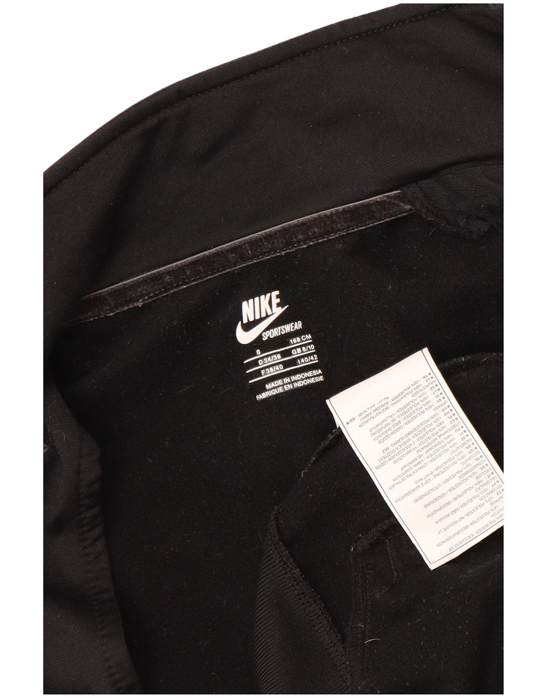 Nike Womens Tracksuit Top Jacket UK 8/10 Small Black Polyester