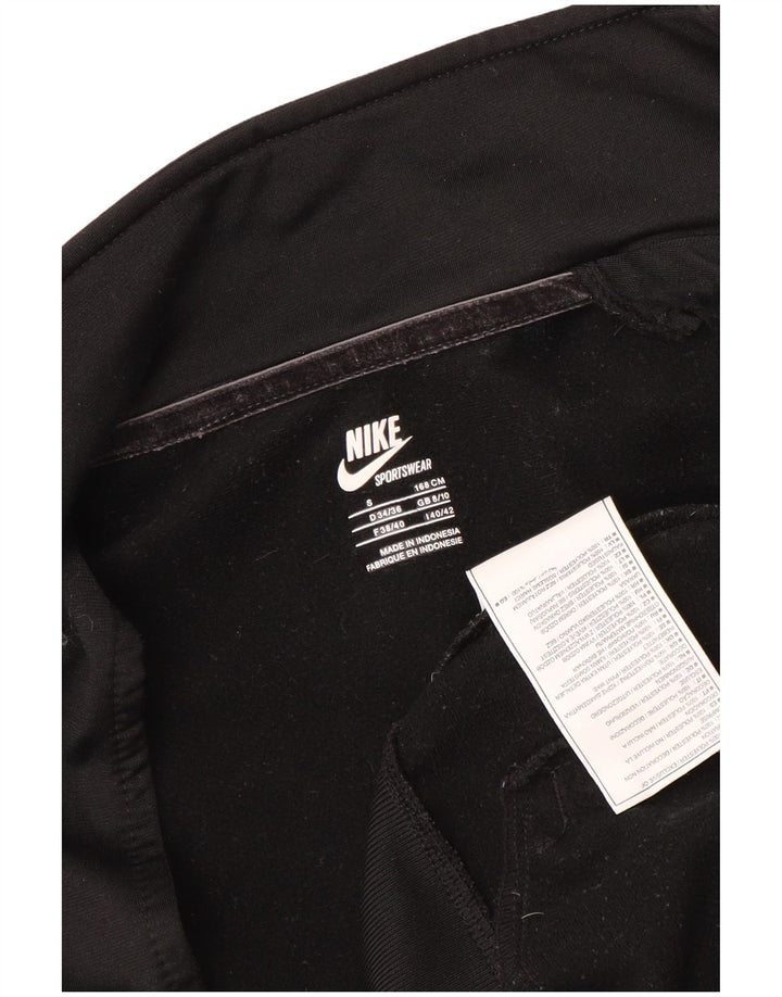 Nike Womens Tracksuit Top Jacket UK 8/10 Small Black Polyester