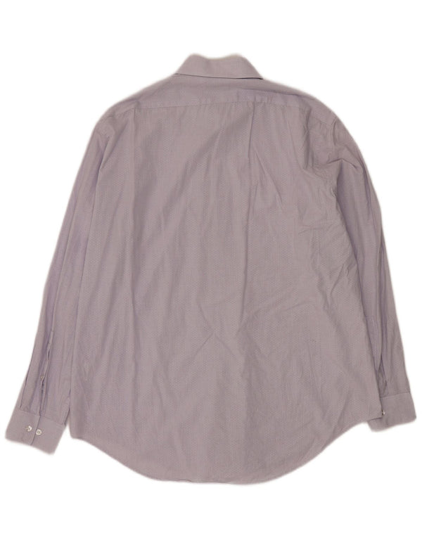 CALVIN KLEIN Mens Slim Fit Shirt Size 16 1/2 Large Purple Check Cotton