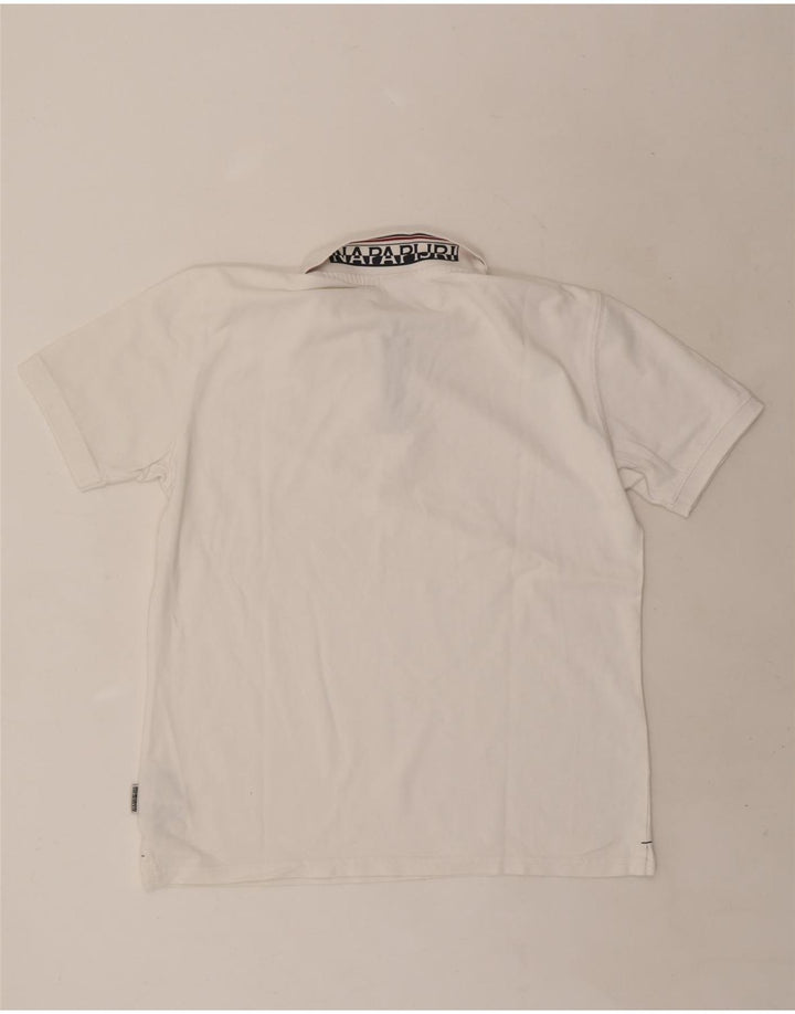 Napapijri Mens Polo Shirt XL White Cotton