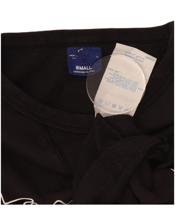 Champion Womens Crop Graphic Oversized Sweatshirt Jumper UK 10 Small Black