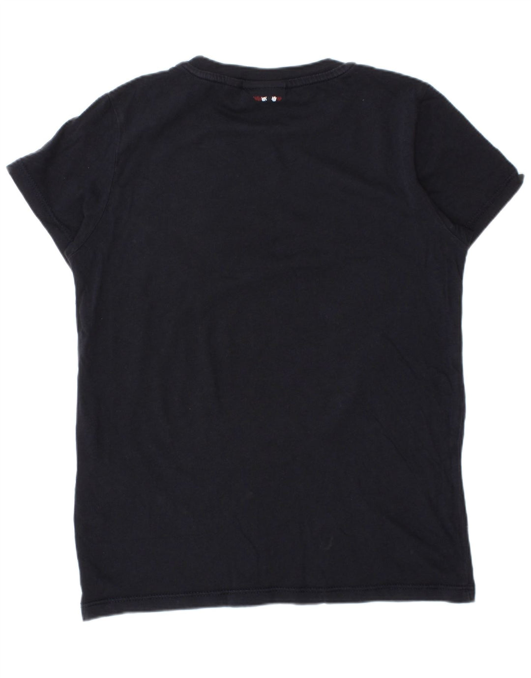 NAPAPIJRI Boys Geographic Graphic T-Shirt Top 7-8 Years Navy Blue Cotton