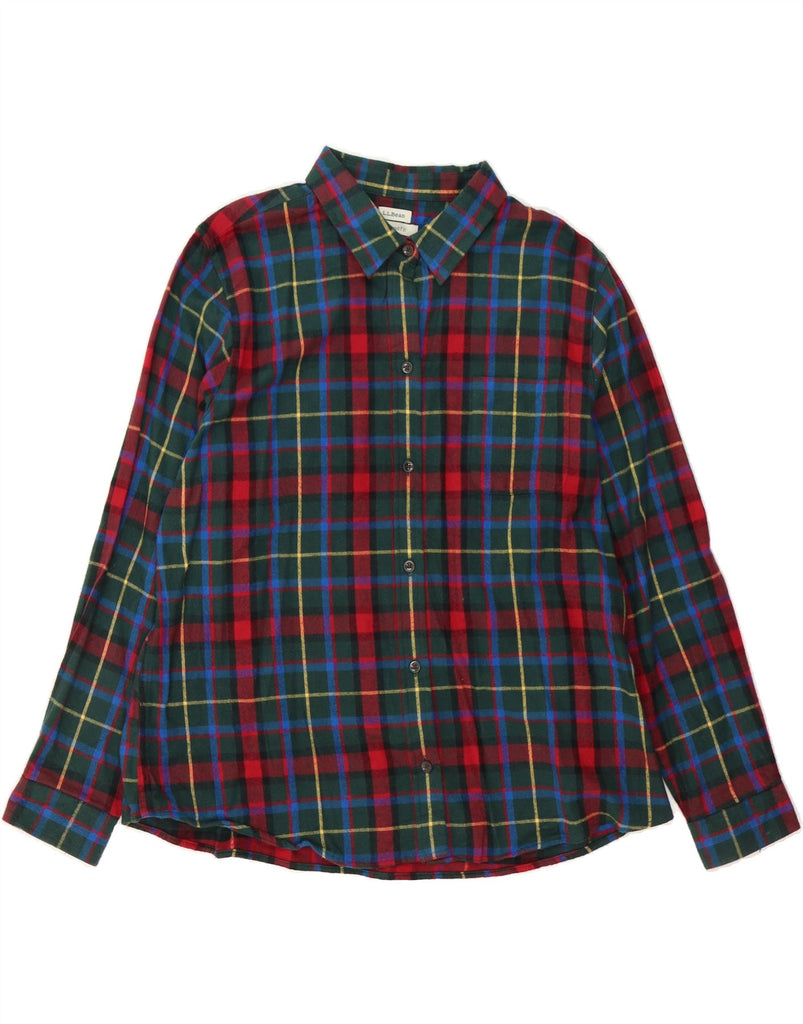 L.L.BEAN Womens Shirt UK 18 XL Green Check Cotton Vintage L.L.Bean and Second-Hand L.L.Bean from Messina Hembry 