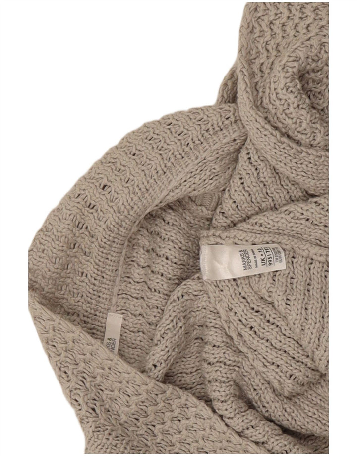 Marks & Spencer Womens Sleeveless Open Cardigan Sweater UK 10 Small Grey