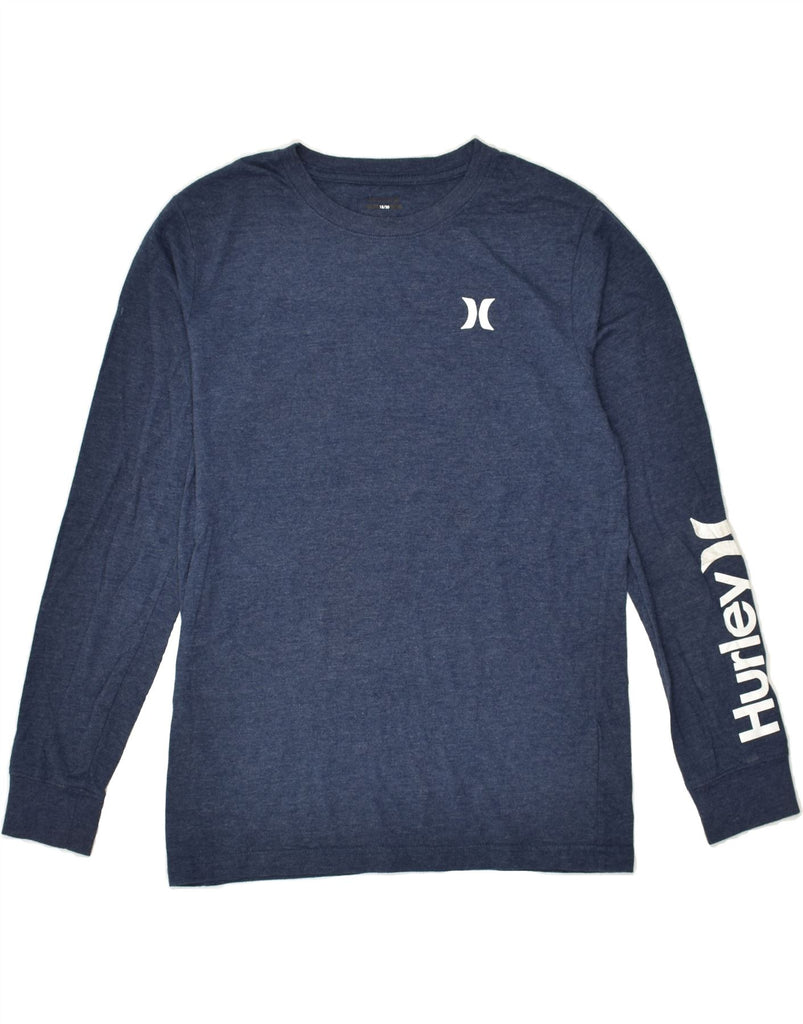 HURLEY Boys Graphic Top Long Sleeve 15-16 Years Navy Blue Cotton | Vintage Hurley | Thrift | Second-Hand Hurley | Used Clothing | Messina Hembry 