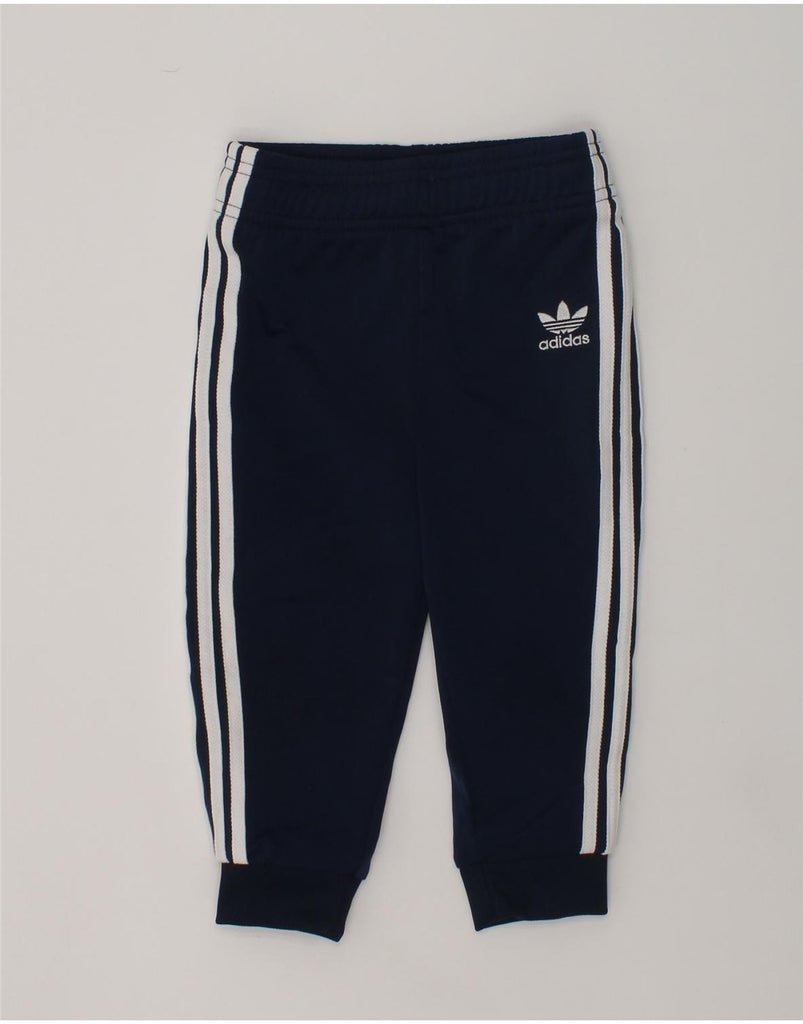 ADIDAS Baby Boys Joggers Tracksuit Trousers 12-18 Months Navy Blue | Vintage Adidas | Thrift | Second-Hand Adidas | Used Clothing | Messina Hembry 