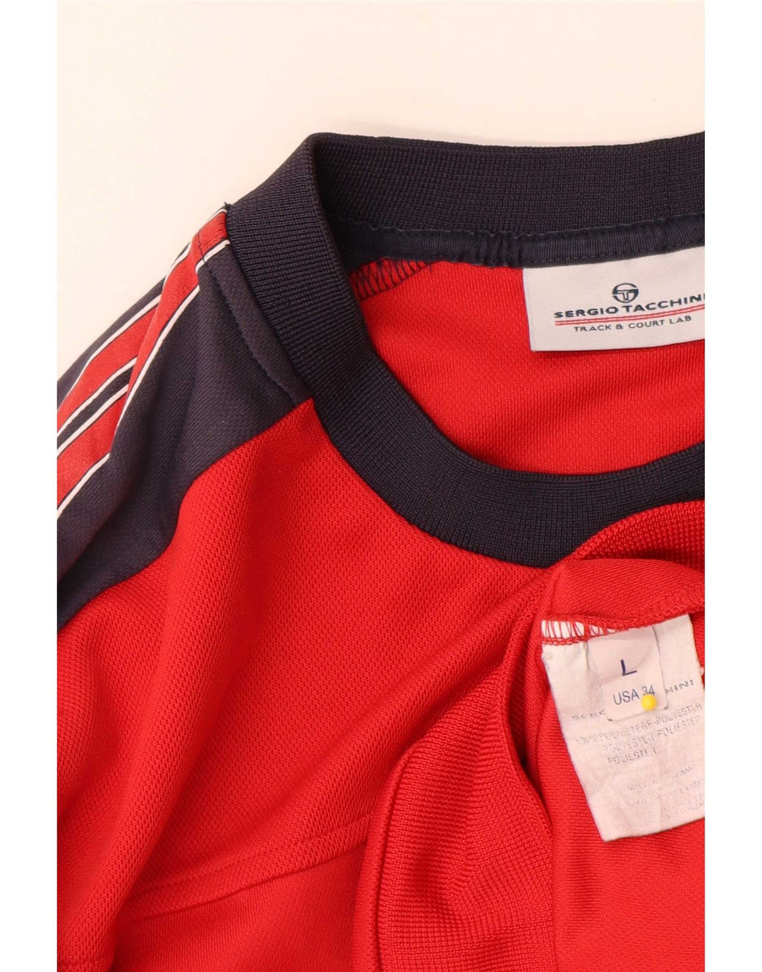 Sergio Tacchini Mens Graphic Sweatshirt Jumper Large Red Colourblock