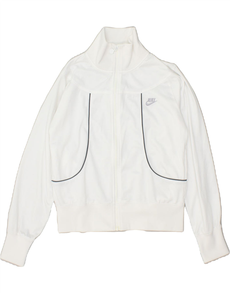 NIKE Boys Graphic Tracksuit Top Jacket 12-13 Years Large White Polyester | Vintage Nike | Thrift | Second-Hand Nike | Used Clothing | Messina Hembry 