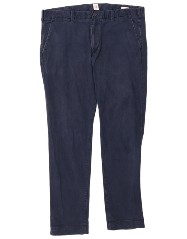 Gap Mens Slim Chino Trousers W38 L32 Navy Blue Cotton