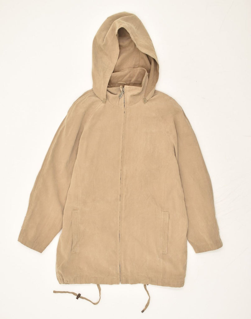 LONDON FOG Womens Oversized Hooded Overcoat UK 6 XS Beige Polyester | Vintage London Fog | Thrift | Second-Hand London Fog | Used Clothing | Messina Hembry 