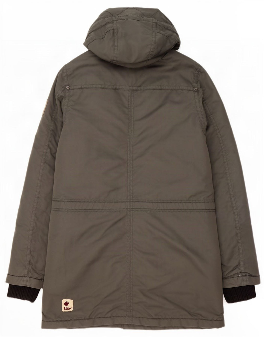KHUJO Mens Hooded Parka Jacket UK 36 Small Green Polyester