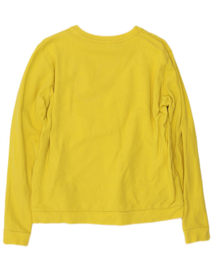KARL LAGERFELD Womens Sweatshirt Jumper UK 16 Large Yellow Cotton