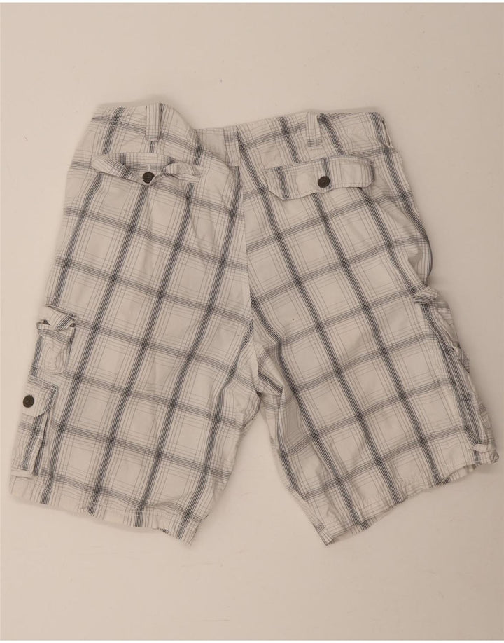 Lee Mens Dungarees Cargo Shorts W38 XL White Check Cotton