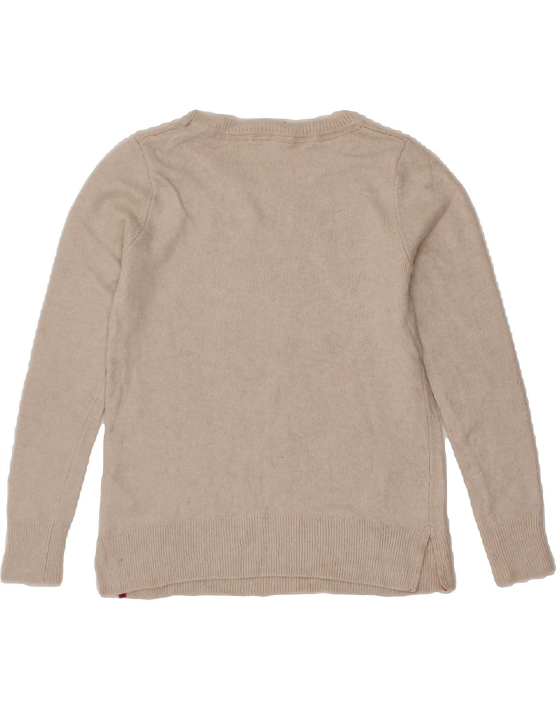 WHITE STUFF Womens Crop Boat Neck Jumper Sweater UK 8 Small Grey Viscose Vintage White Stuff and Second-Hand White Stuff from Messina Hembry 