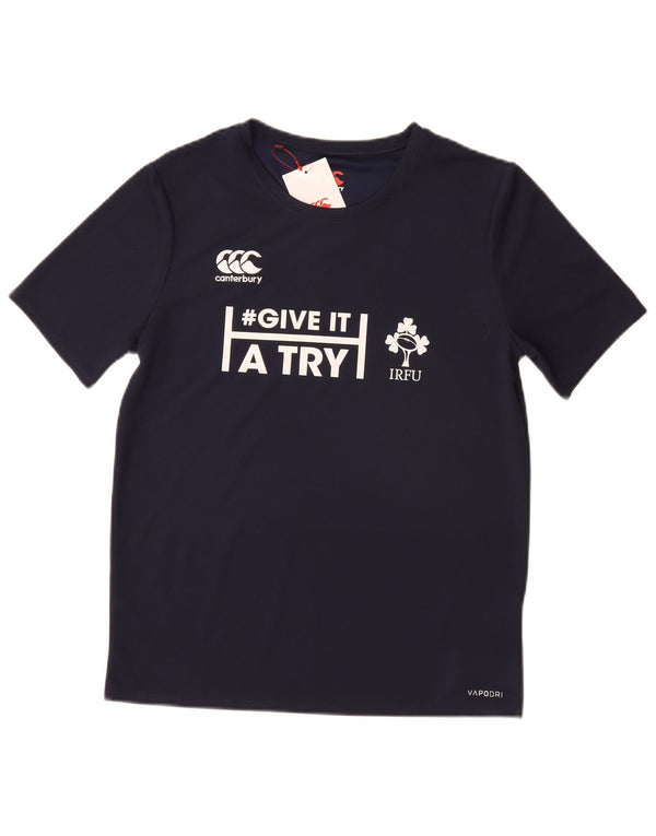 Canterbury Boys Ireland Graphic T-Shirt Top 13-14 Years Navy Blue Polyester