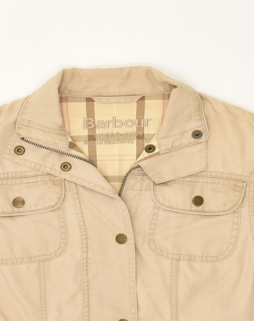 BARBOUR Womens Utility Jacket UK 8 Small  Beige Cotton | Vintage Barbour | Thrift | Second-Hand Barbour | Used Clothing | Messina Hembry 