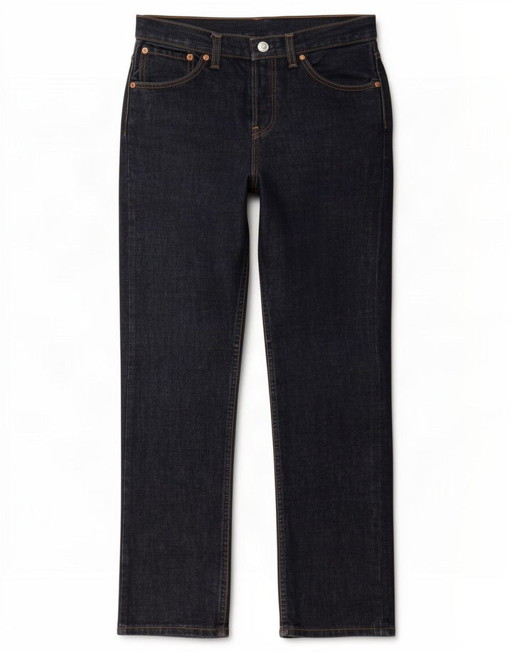 Levi's Womens Distressed Straight Jeans W29 L34 Navy Blue Cotton