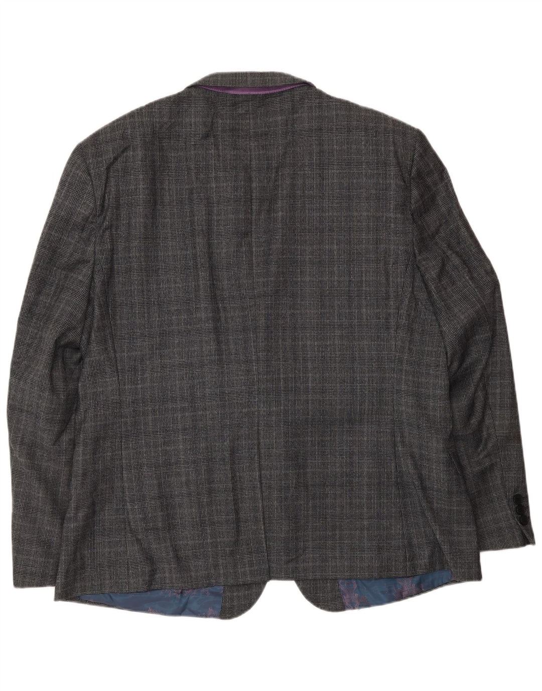 Ted Baker Mens 2 Button Blazer Jacket UK 46 3XL Grey Check Wool