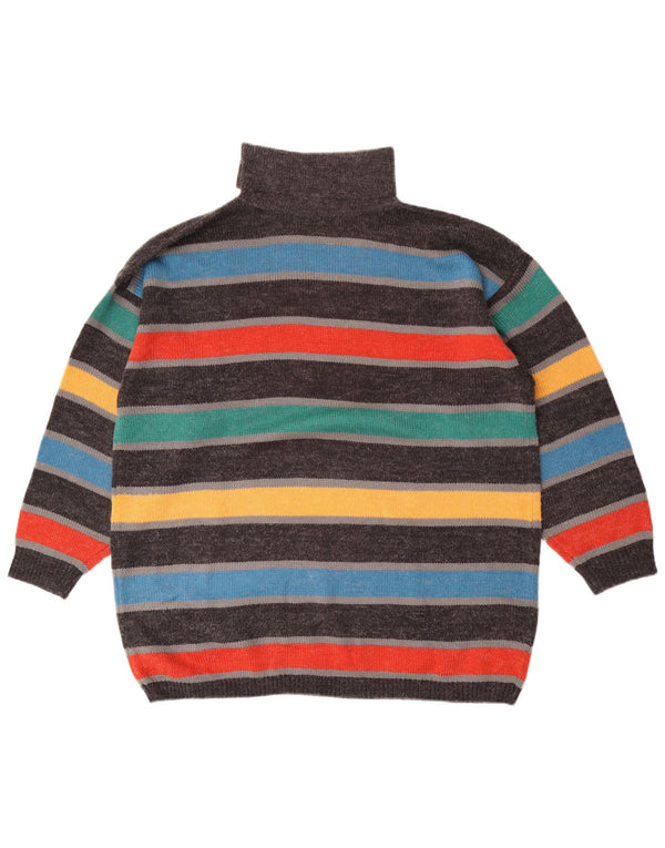 Vintage Womens Roll Neck Jumper Sweater UK 18 XL Multicoloured Striped