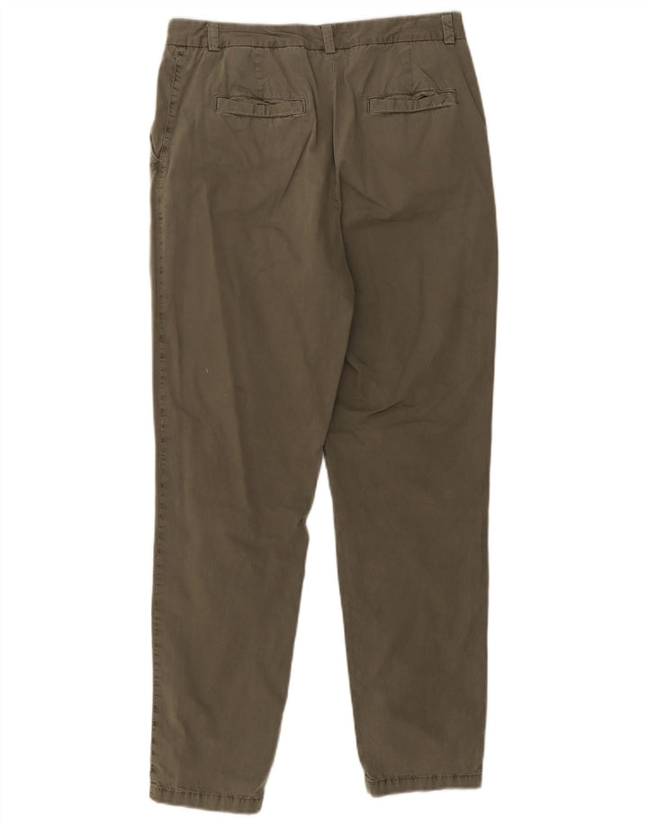 Marks & Spencer Womens Slim Chino Trousers UK 12 Medium W30 L30 Khaki