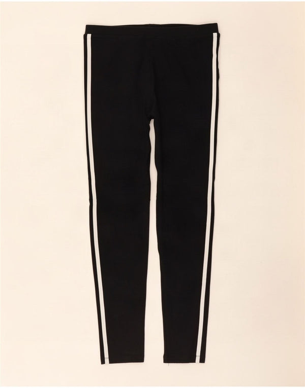 Adidas Womens Leggings UK 12 Medium Black Cotton