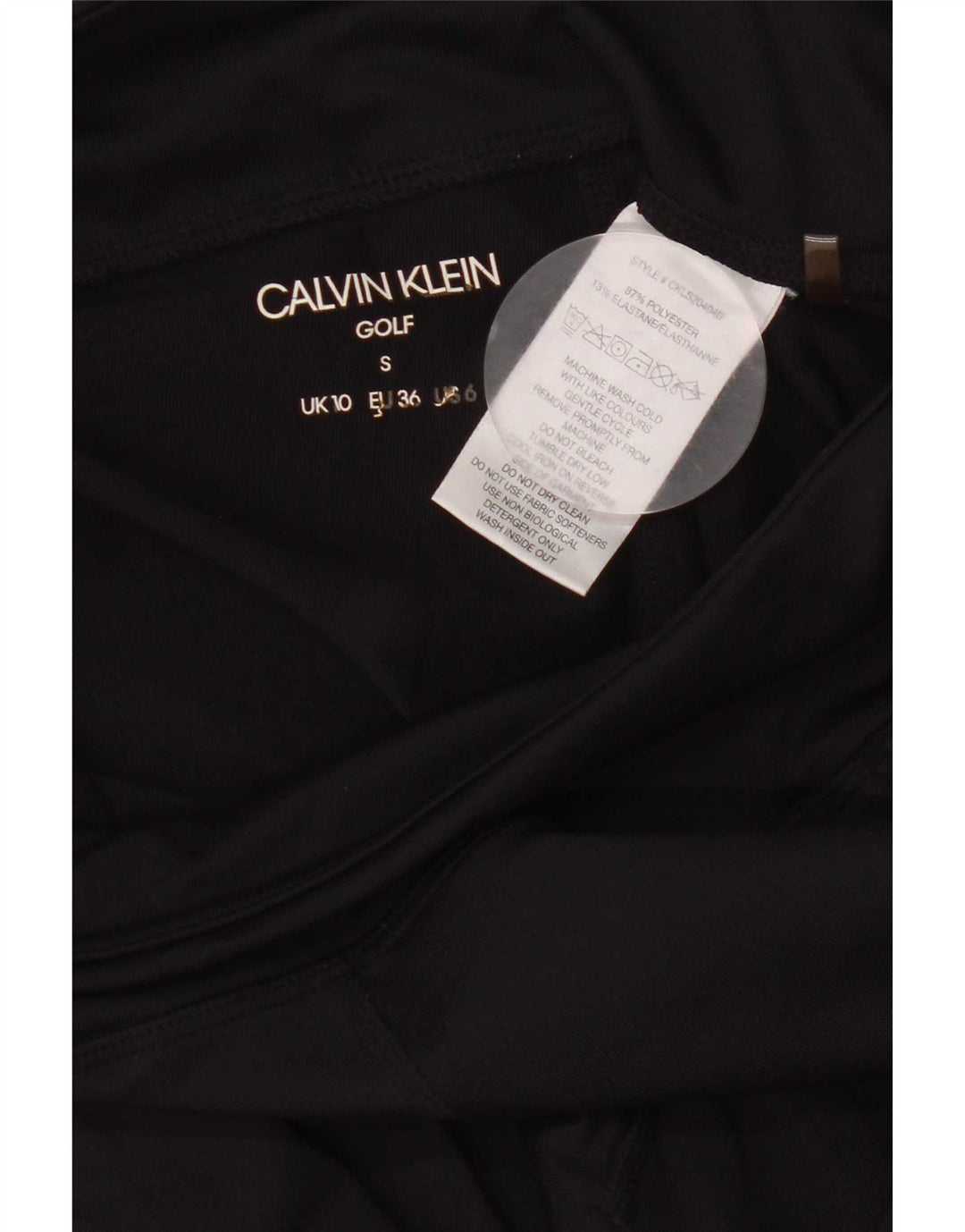 Calvin Klein Womens Golf Graphic Leggings UK 10 Small Black Polyester