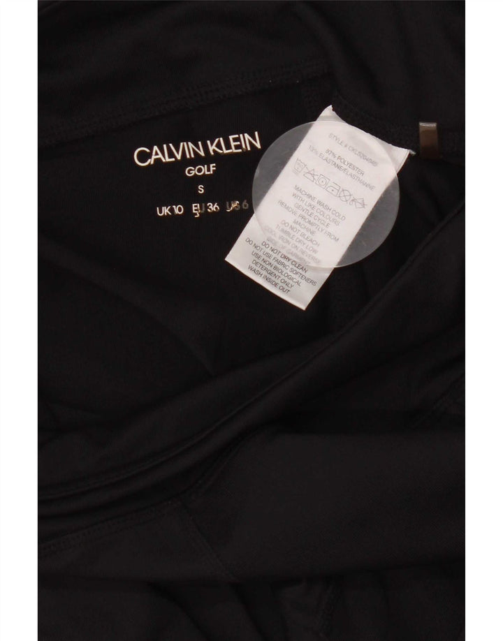 Calvin Klein Womens Golf Graphic Leggings UK 10 Small Black Polyester