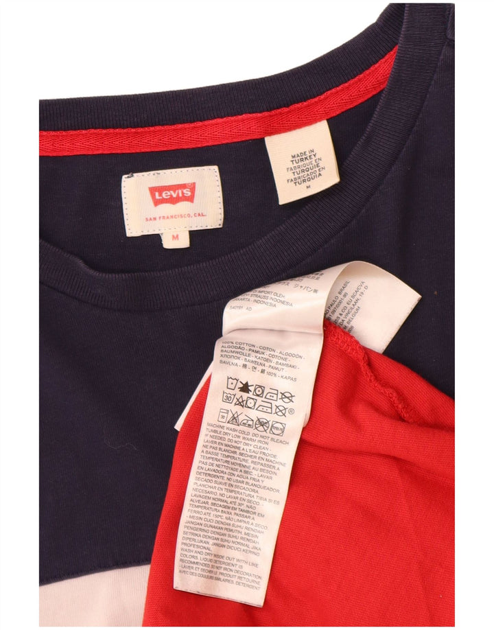 Levi's Mens Graphic T-Shirt Top Medium Multicoloured Colourblock Cotton