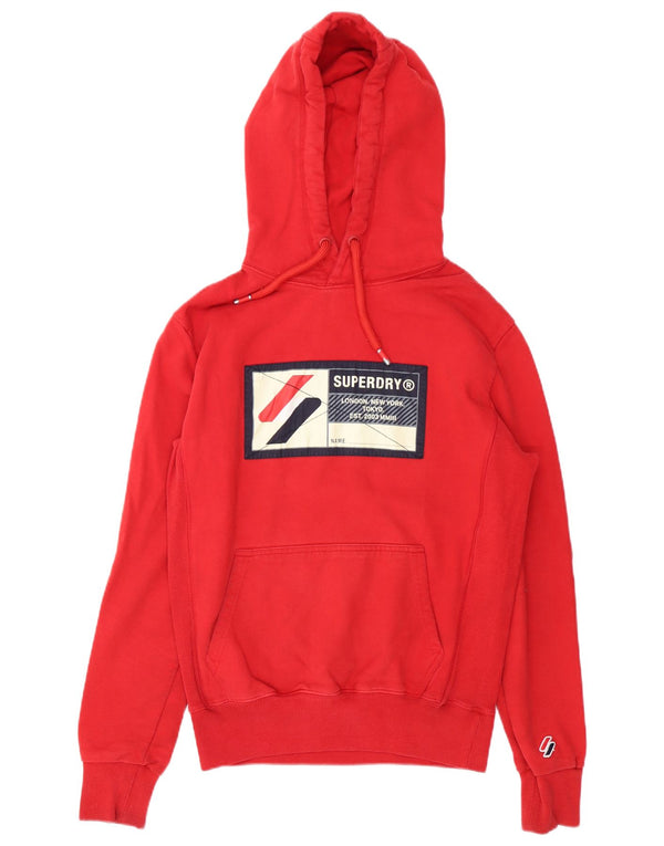 Superdry Mens Graphic Hoodie Jumper Large Red Cotton
