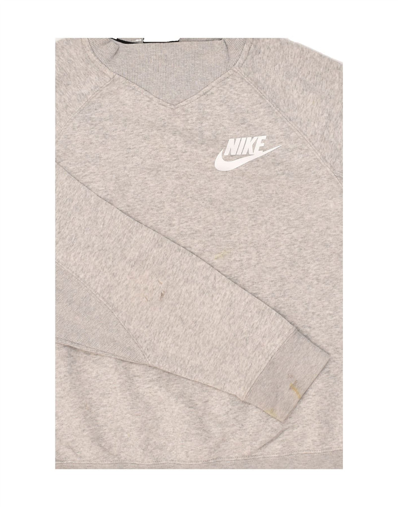 NIKE Mens Sweatshirt Jumper Medium Grey Cotton | Vintage Nike | Thrift | Second-Hand Nike | Used Clothing | Messina Hembry 