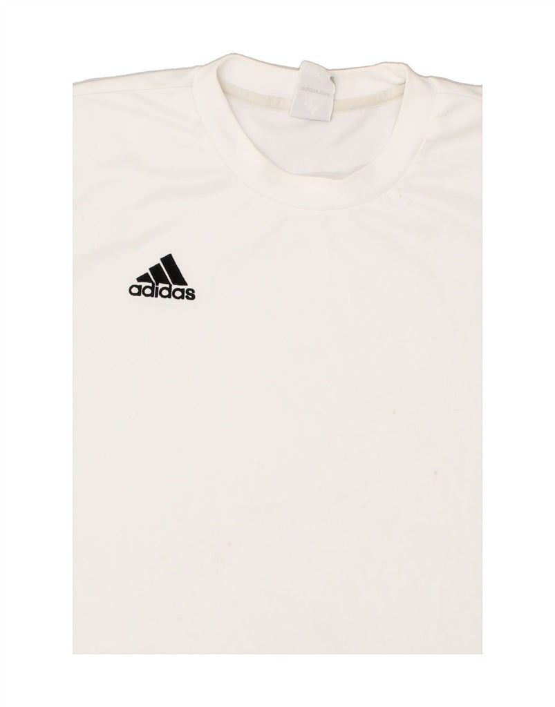 ADIDAS Mens T-Shirt Top Large White Polyester | Vintage Adidas | Thrift | Second-Hand Adidas | Used Clothing | Messina Hembry 