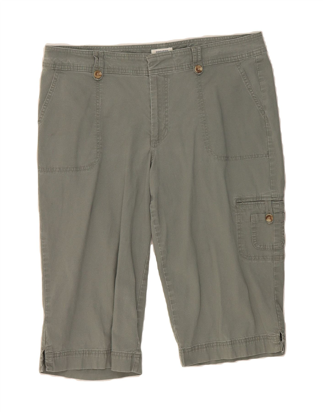 DOCKERS Womens Curvy Mid Rise Cargo Bermuda Shorts US 14 XL W34  Grey Vintage Dockers and Second-Hand Dockers from Messina Hembry 