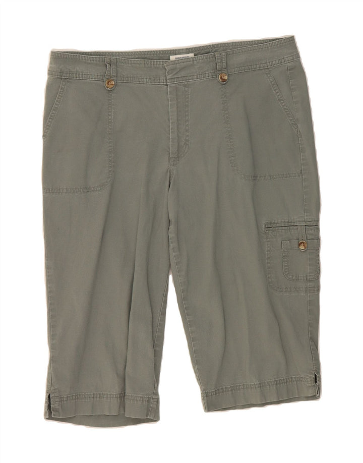 DOCKERS Womens Curvy Mid Rise Cargo Bermuda Shorts US 14 XL W34  Grey Vintage Dockers and Second-Hand Dockers from Messina Hembry 