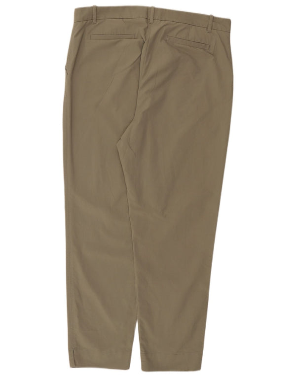 Marks & Spencer Womens Tapered Chino Trousers UK 18 XL W38 L29 Khaki Cotton