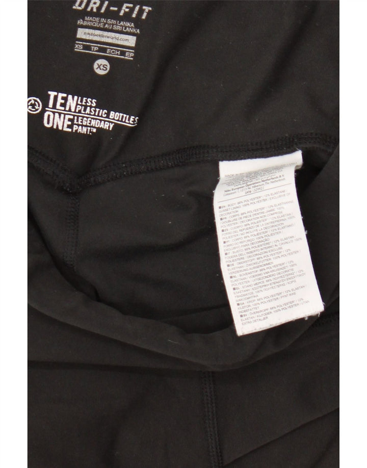 Nike Womens Dri Fit Leggings UK 4 XS  Black Polyester
