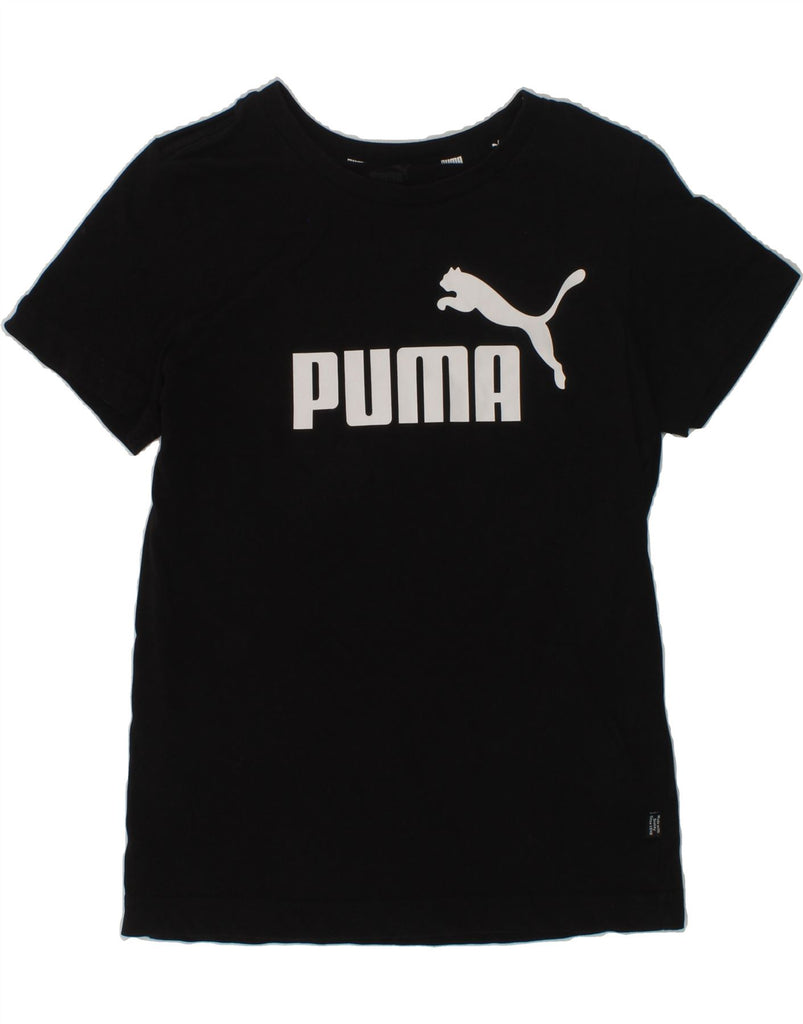 PUMA Boys Graphic T-Shirt Top 9-10 Years Black Cotton | Vintage Puma | Thrift | Second-Hand Puma | Used Clothing | Messina Hembry 