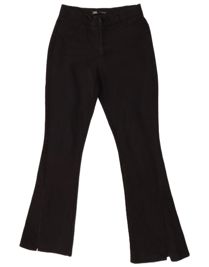 Zara Womens Flare Casual Trousers Medium W28 L32 Black