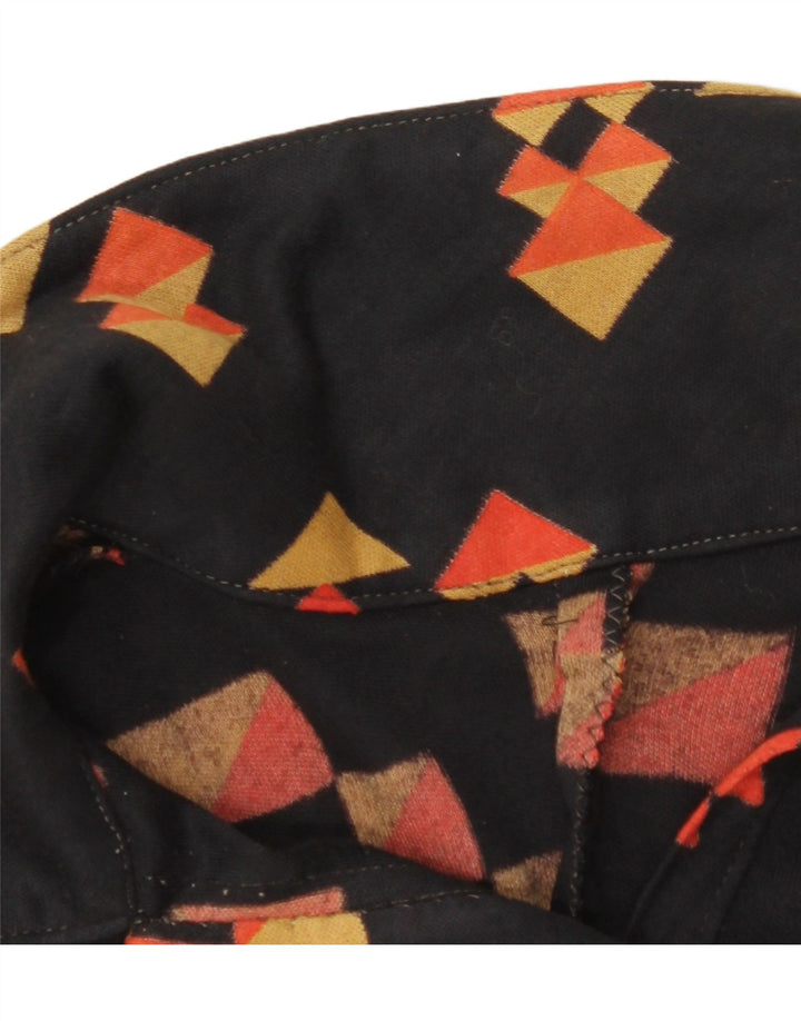 VINTAGE Womens 3/4 Sleeve Blouse Top UK 18 XL Black Geometric Vintage Vintage and Second-Hand Vintage from Messina Hembry 