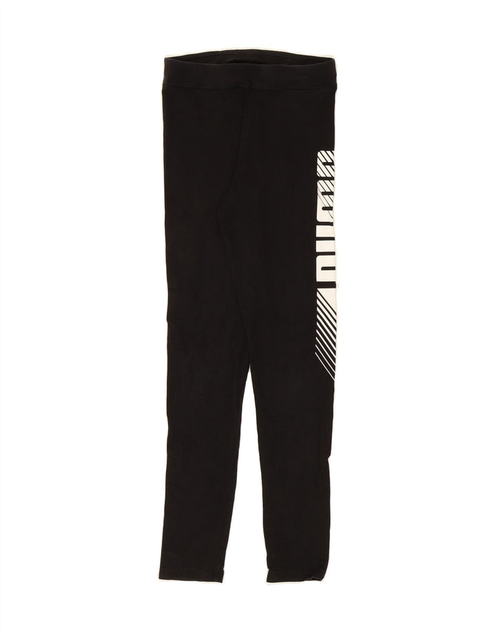 PUMA Girls Graphic Leggings 13-14 Years Black Vintage Puma and Second-Hand Puma from Messina Hembry 