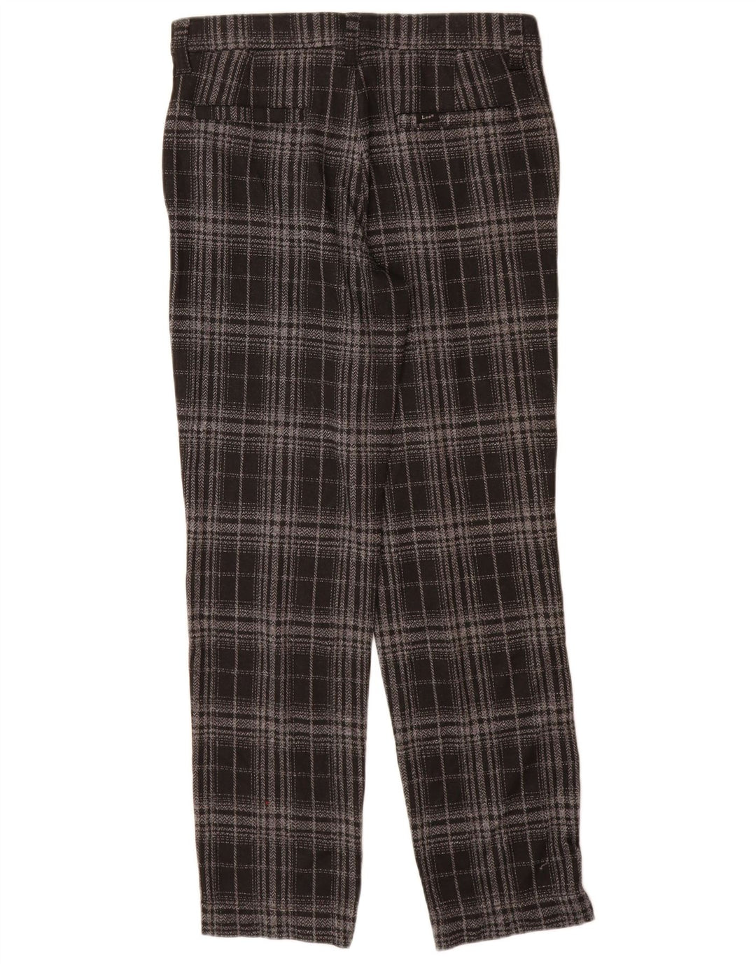 Lee Womens Chino Trousers US 10 Large W30 L30 Black Check Polyester