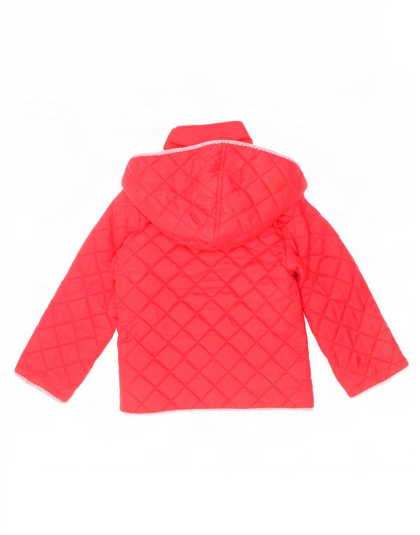 Benetton Girls Hooded Quilted Jacket 2-3 Years 2XS Red