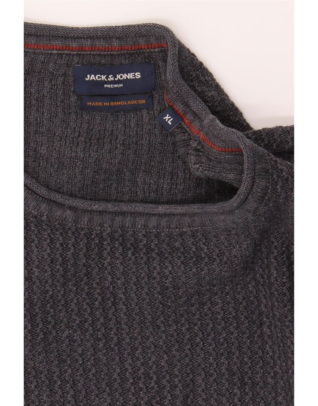 JACK & JONES Mens Crew Neck Jumper Sweater XL Grey Cotton Vintage Jack & Jones and Second-Hand Jack & Jones from Messina Hembry 