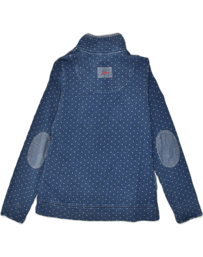 JOULES Womens Button Neck Sweatshirt Jumper UK 8 Small Navy Blue Polka Dot | Vintage Joules | Thrift | Second-Hand Joules | Used Clothing | Messina Hembry 