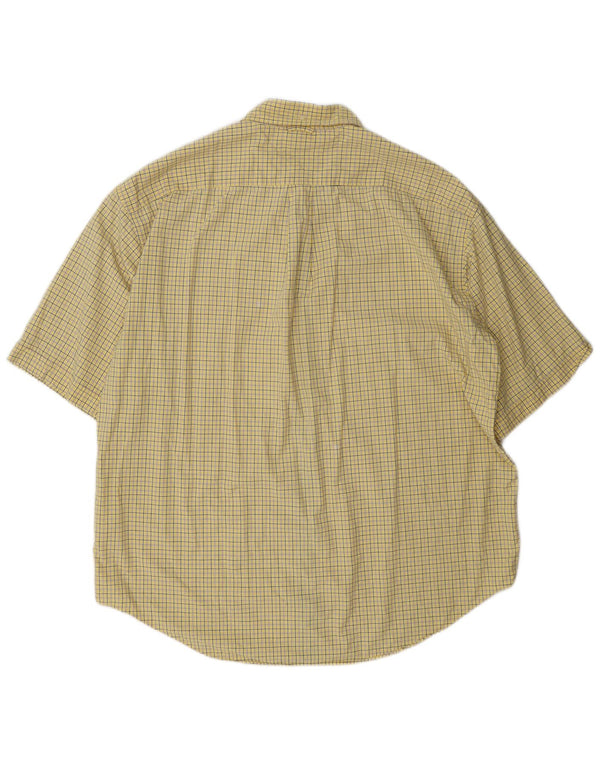Tommy Hilfiger Mens Short Sleeve Shirt 2XL Yellow Check Cotton